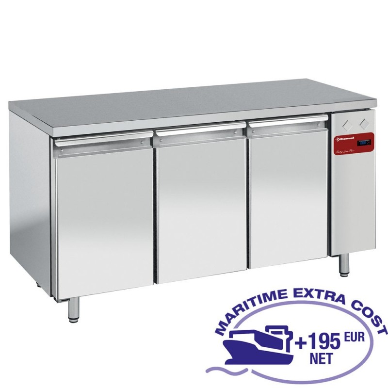 Table frigorifique, ventilée, 3 portes GN 1/1, (sans groupe)