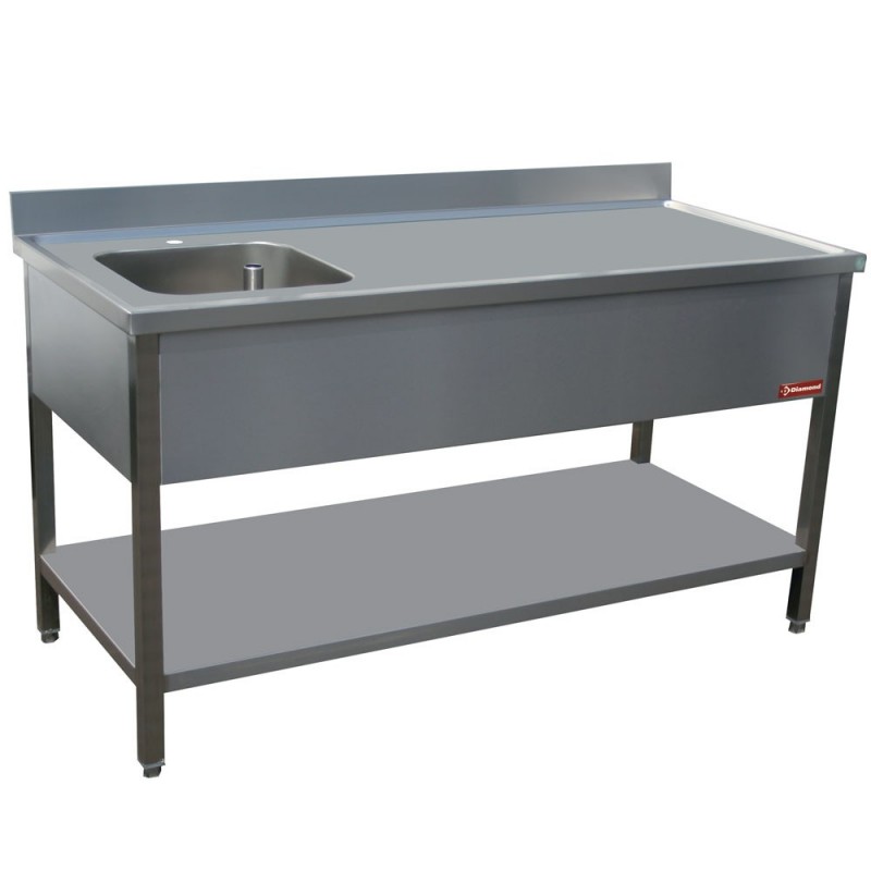 Table de chef 1 cuve gauche 400X400XH275    