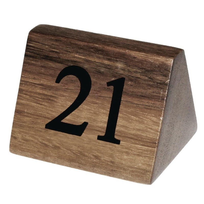 10 Numéros de table en bois Olympia 21 à 30