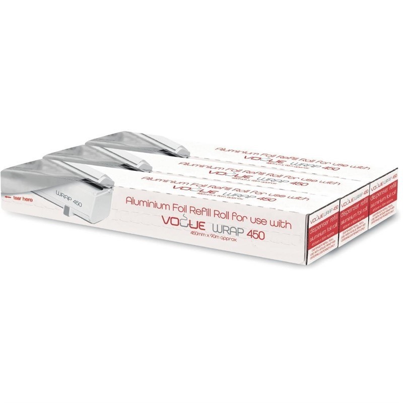 3 Rouleaux de papier aluminium pour distributeur Wrap450 Vogue