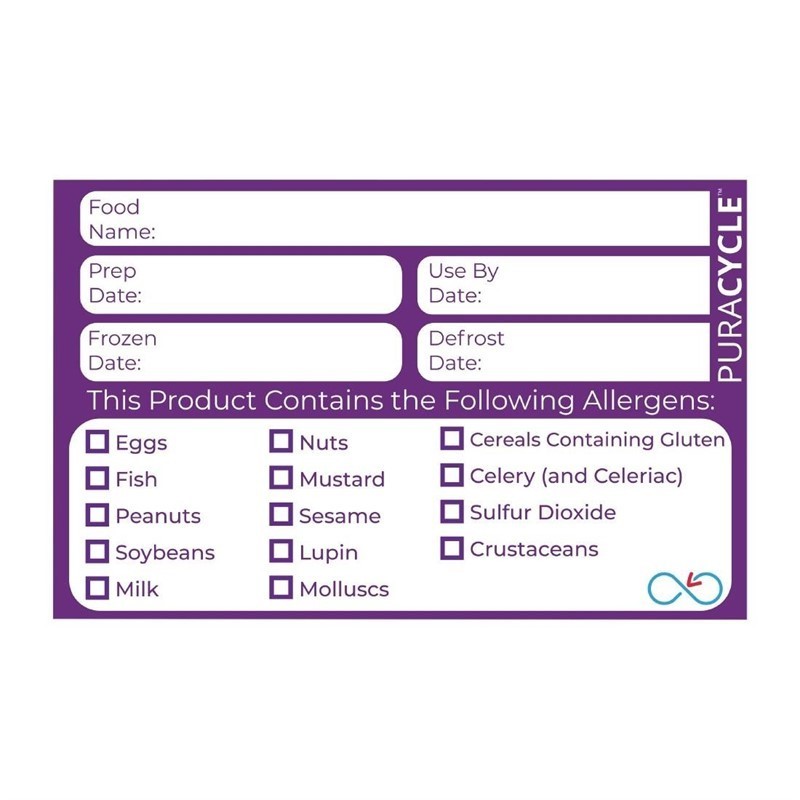 Etiquettes réutilisables allergènes PuraCycle (lot de 20)