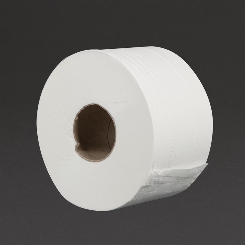 Rouleaux de papier toilette 2 plis mini Jumbo Jantex 150m (lot de 12)